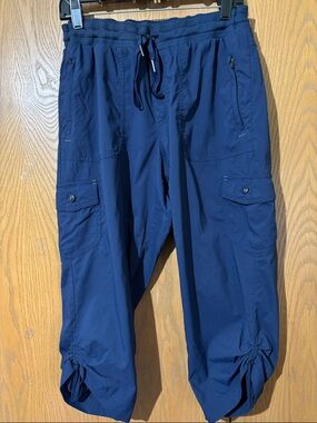 L.L. Bean vista camp pants women’s large lightweight cropped blue hiking running